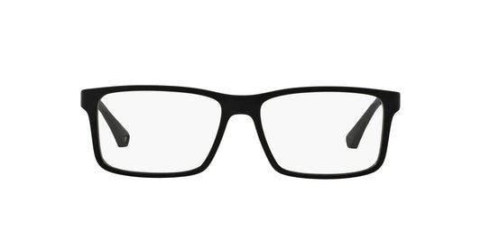 Emporio Armani EA3038 Rectangular Rubber Frame Glasses