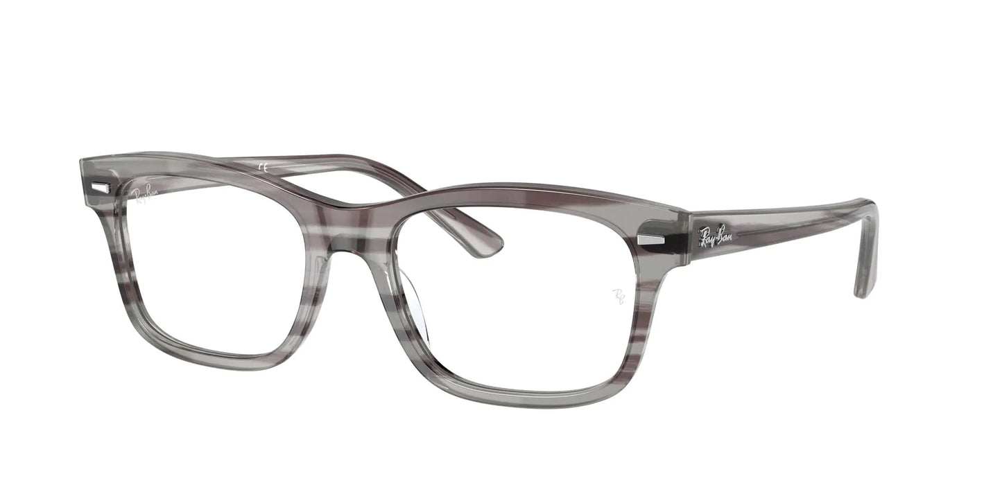 Ray-Ban RX5383F Mr. Burbank Striped Grey Rectangular Frames 54 mm