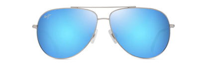 Maui Jim Hauoli XL Polarized Aviator in Shiny Silver