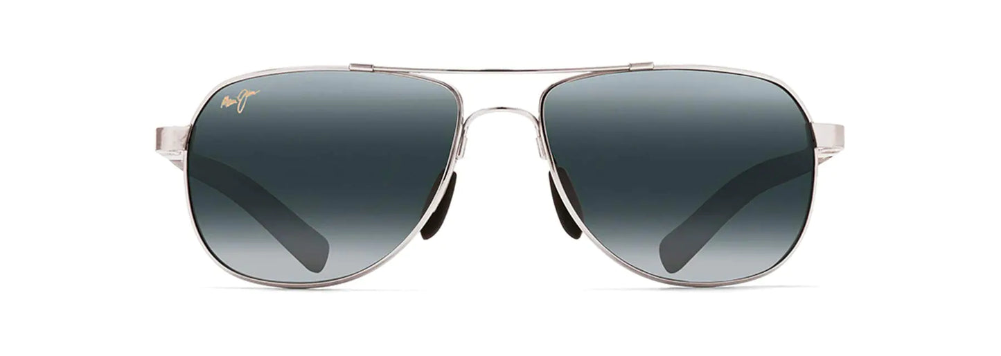 Maui Jim Guardrails Silver Aviator Polarized Sunglasses