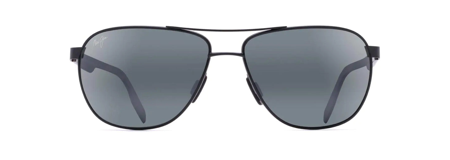 Maui Jim Castles Polarized Aviator Shades - Matte Black